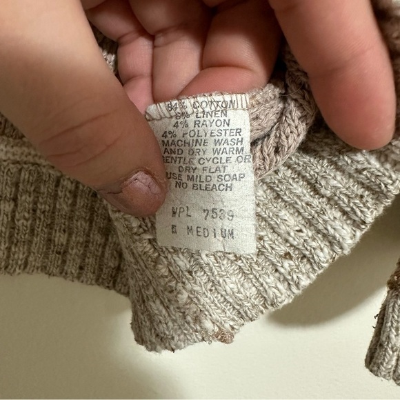 Vintage Diane Von Furstenberg Cotton/Linen Striped Sweater - Picture 2 of 5